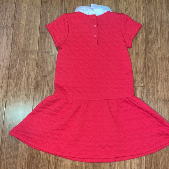 Janie and Jack girls red quilted heart dress with white collar size 8 NWOT - Picture 5 of 7